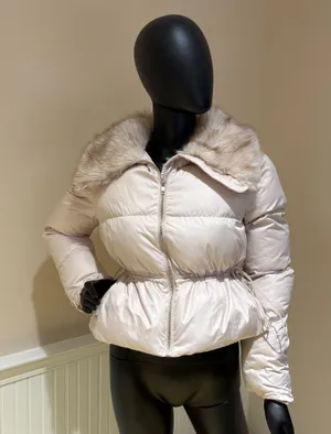 Winter Jacket Short Jacket Coat Trench Overcoat Parka Puffer Fur Collar Bomber thumbnail 2