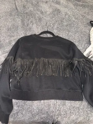 Cloud Ten Black fringe boutique sweatshirt thumbnail 4