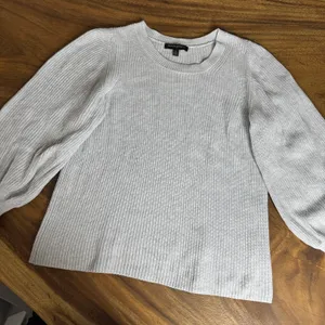 Banana Republic Gray Knit Balloon Sleeve Sweater, Size Small thumbnail 3