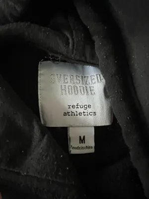 Refuge Athletics oversized black hoodie Size M #oversized #athleisure thumbnail 3