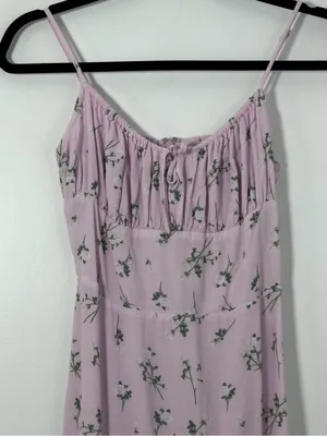 Aritzia Sunday Best Delilah Mini Dress Lilac Bloom Floral Pink Size Small thumbnail 3