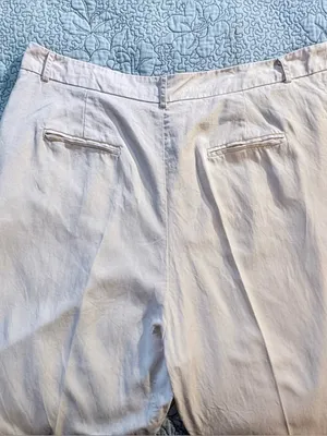 💥Reformation Mason Pleated Pants Ivory Tencel High Rise Wide Leg Sz 18🧡 thumbnail 7
