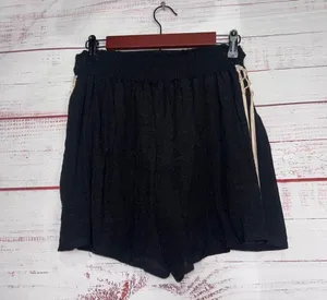High Waisted Gauze Black Fringe Shorts | Women’s Large thumbnail 3