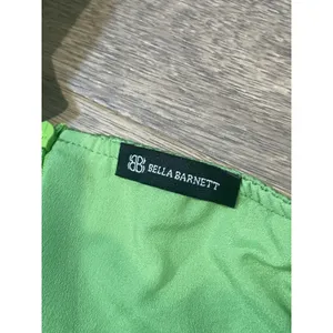 Bella Barnett One‑Shoulder Long Dress Size L Green Shimmer New With Tag thumbnail 5