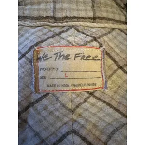 Free People Oversized Bohemian Grunge 90s Fall Cardiff Plaid Top Shirt Large thumbnail 9