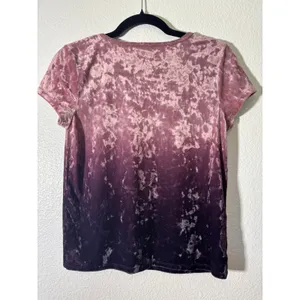 American Eagle Outfitters Size S Crushed Velvet Ombre Pink Purple Scoop Neck Top thumbnail 3