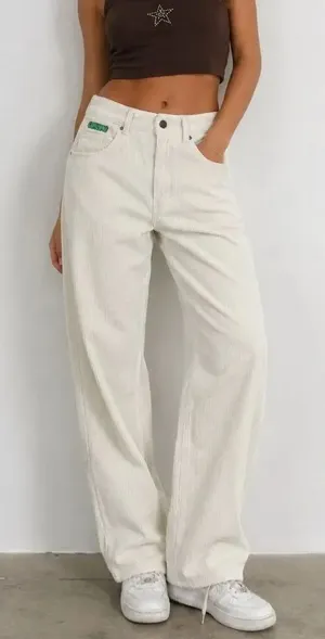 Empyre Tori Size 0 Off White Corduroy Skate Pants Baggy Y2K 90s thumbnail 1