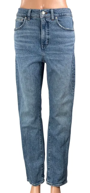 Madewell 90s Straight Women's Blue High Waisted Medium Wash Denim Jeans Size 27 thumbnail 1