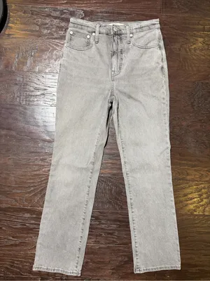 Madewell Gray High Rise Straight Leg Cropped Jeans Size 24 thumbnail 2