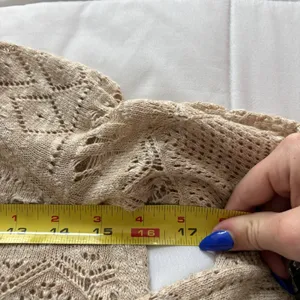 Anthropologie Cardigan Womens XXS Beige‎ Cottagecore Peasant Prairie Dainty thumbnail 5