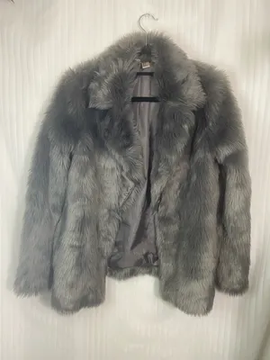 Forever 21 Exclusive Faux Fur Gray Women's Jacket thumbnail 1