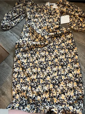 Petal & Pup Oona Midi Dress In Black Ditsy Floral XS nwt HTF thumbnail 15