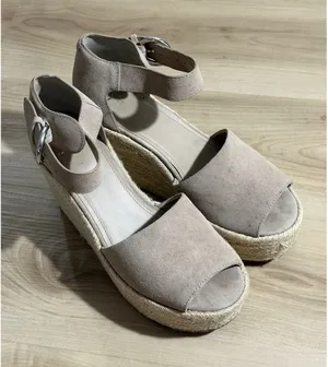 Marc Fisher LTD Adalyn Espadrille Wedge Tan 10 Womens Platform Sandal thumbnail 1