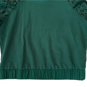 Like New Anthropologie Dolan Lace Puff Sleeve Sweatshirt Top Green Size Small thumbnail 7