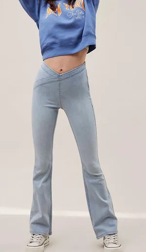 Free People Stretch Crossover Flare Jeans thumbnail 1