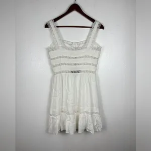 Storia NWT‎ White Lace Buttons Mini Babydoll Dress Women's Small thumbnail 6