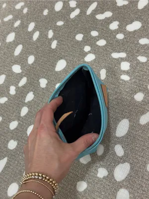 Jon Hart Chico mini bag E stamped monogram initial Ocean Blue zipper pouch thumbnail 6