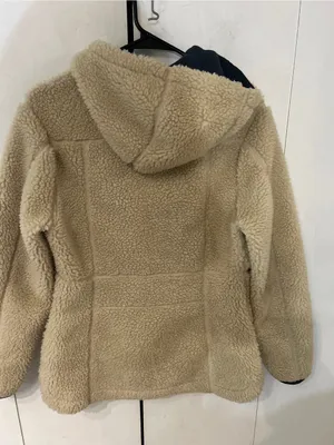 Vintage L.L. Bean Cream Hooded Sherpa Jacket with Navy Lining thumbnail 7