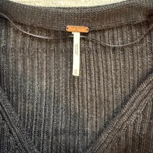 Free People Black Ribbed Button Down Shirt thumbnail 3