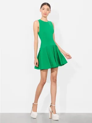 Alice + Olivia Adley Drop Wait Mini Dress in Light Emerald 6 thumbnail 7