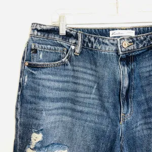 KanCan Nonstretch 100% Cotton Ripped High Rise Dark Wash Mom Jeans thumbnail 3
