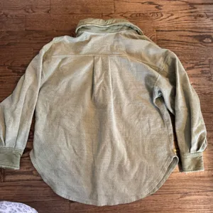 Free People Ruby Oversized Cotton Shaket XS Crunchy Granola Cottage Button Down thumbnail 4