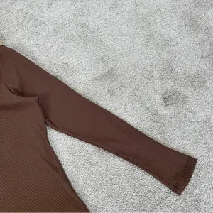 Old Navy Women’s Fitted Long-Sleeve Rib-Knit Henley Top Shirt in Espresso Bark L thumbnail 9