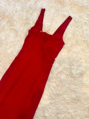 NEW REFORMATION Laine Red sleeveless midi dress sz 4 thumbnail 8
