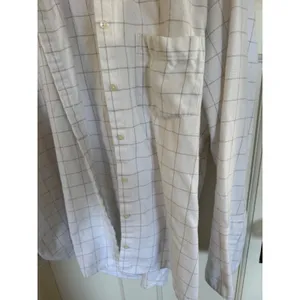 Madewell white plaid boyfriend flannel button up size xl thumbnail 3