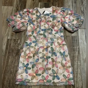 Entro Blush Jacquard Floral Mini Dress thumbnail 3