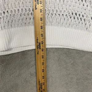 Madewell Sweater‎ Womens XS White Relaxed Open Stitch Tee Crewneck Crop NV254 thumbnail 6