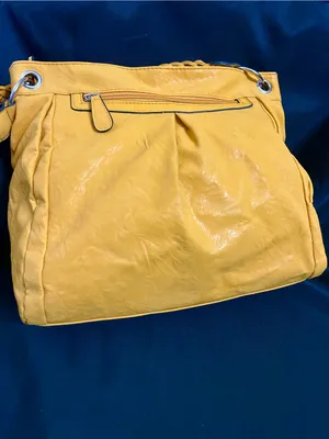 Bueno Women’s Mustard Yellow Braided Handle Women's Shoulder Bag Purse thumbnail 2