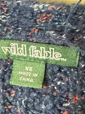 Wild Fable Variegated Thread Cropped Cardigan Blue Size XS thumbnail 3