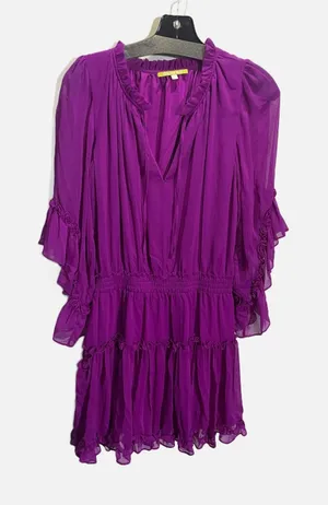Gianni Bini Mini Dress Womens S‎ Purple Ruffle Tiered Smocked Waist Party Boho thumbnail 1