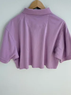 Izod Light Purple short sleeve cropped button Polo thumbnail 8