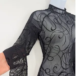 Patrice Catanzaro Sheer Velvet Burnout Mini Dress Sz 10 Mesh Whimsigoth Festival thumbnail 4