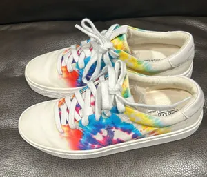 Polo by Ralph Lauren white and Ty dye women’s size 7.5 pre owned thumbnail 1