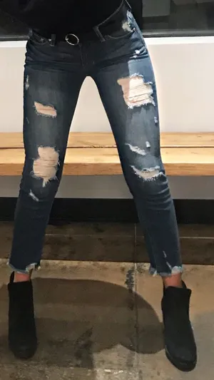 Just Black Denim Ripped dark blue jeans thumbnail 1