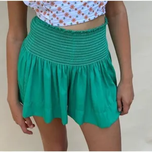 KOCH Erica Shorts Women's Size XS Skirt Skort Pleated Green Pull On Smocked Boho thumbnail 2