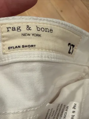 rag & bone Dylan White Cutoff Denim Shorts 27 thumbnail 3