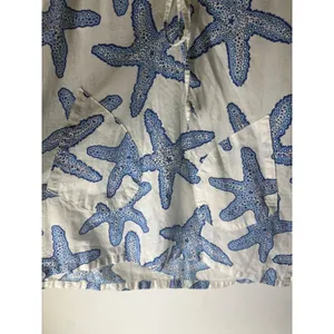 Barbara Gerwit Starfish Hooded Beach Cover Up Tunic Blue White Medium thumbnail 2