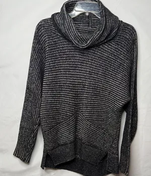 NWOT All saints cowl neck dead wood Altair black gray warm sweater sz Small thumbnail 1
