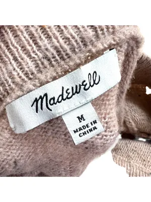 Madewell Donegal Westgate V-Neck Sweater Wool Blend Beige Size Medium thumbnail 7