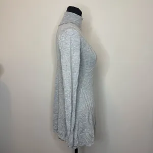 Apt. 9 Light Gray Ribbed Turtleneck Long-Sleeve Dress thumbnail 2
