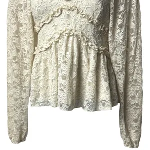 Altar's State Ivory Lace Sweetheart Babydoll Blouse Cottagecore Fairy Feminine S thumbnail 4