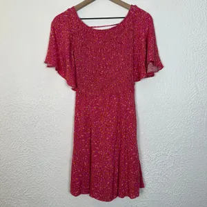 Free People Florence Floral Smocked Flutter Sleeve Mini Dress Size Small thumbnail 3