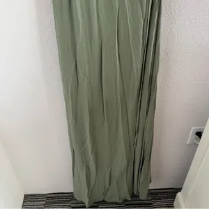 NWT Lulus Much Obliged Wrap Maxi Dress Green Style RD3537A Large thumbnail 14