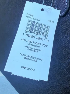 NWT COACH Fiona Zip Tote Bag In Signature Canvas CW396 Blue/Navy thumbnail 8