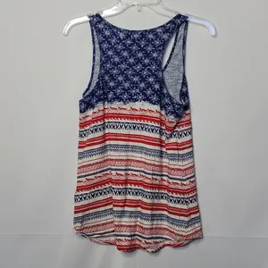Lucky Brand sequin embellished racer back tank top 4th of July top sz Medium thumbnail 5