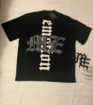 Black rhinestone M.E. t-shirt with astronaut graphic thumbnail 3